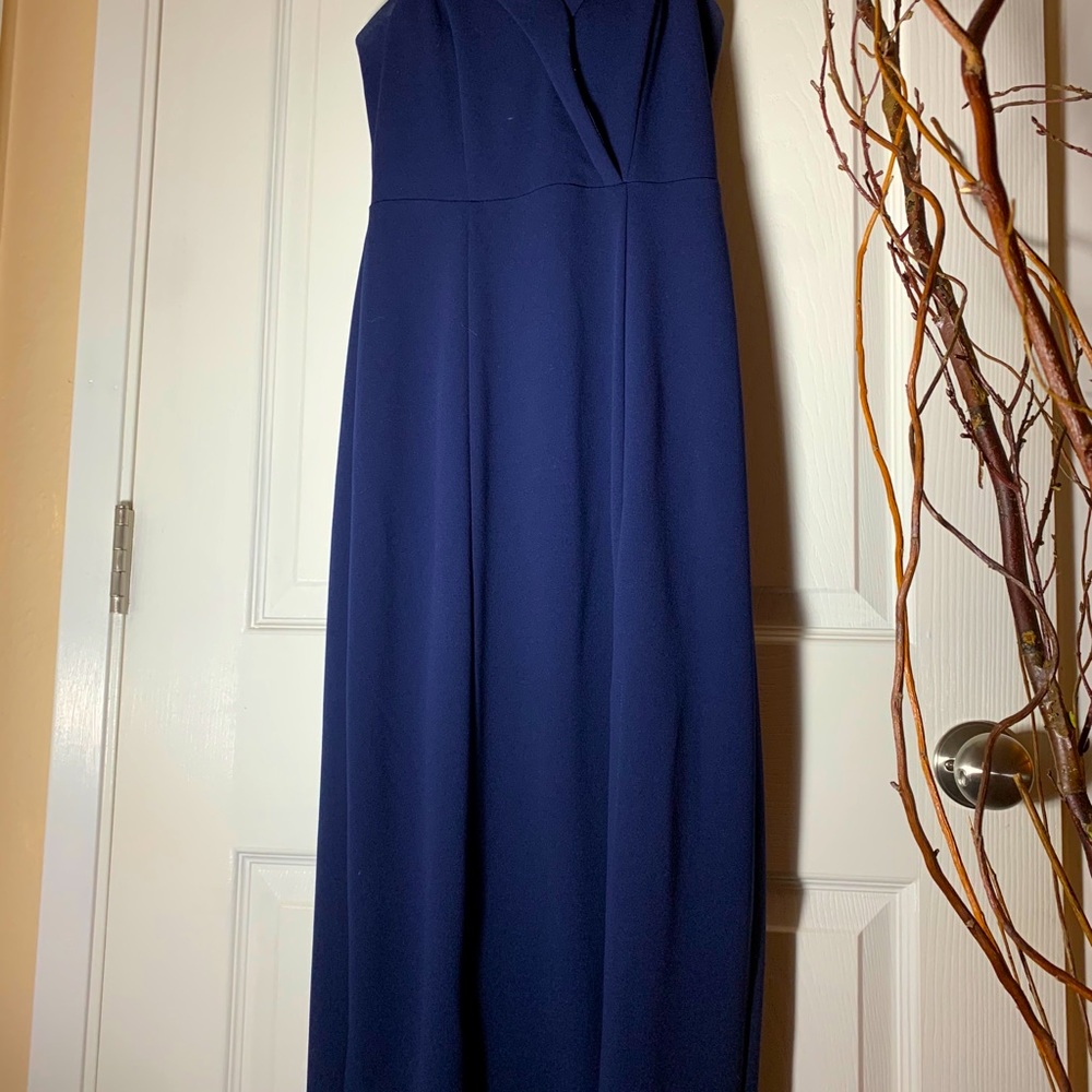 Off the shoulder navy blue dress